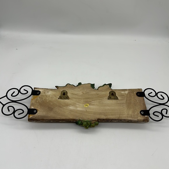 Believe Resin Molded Wall Art w/Scrolling Black Metal & 3D Grapes/Scrolled Sign - Picture 4 of 8